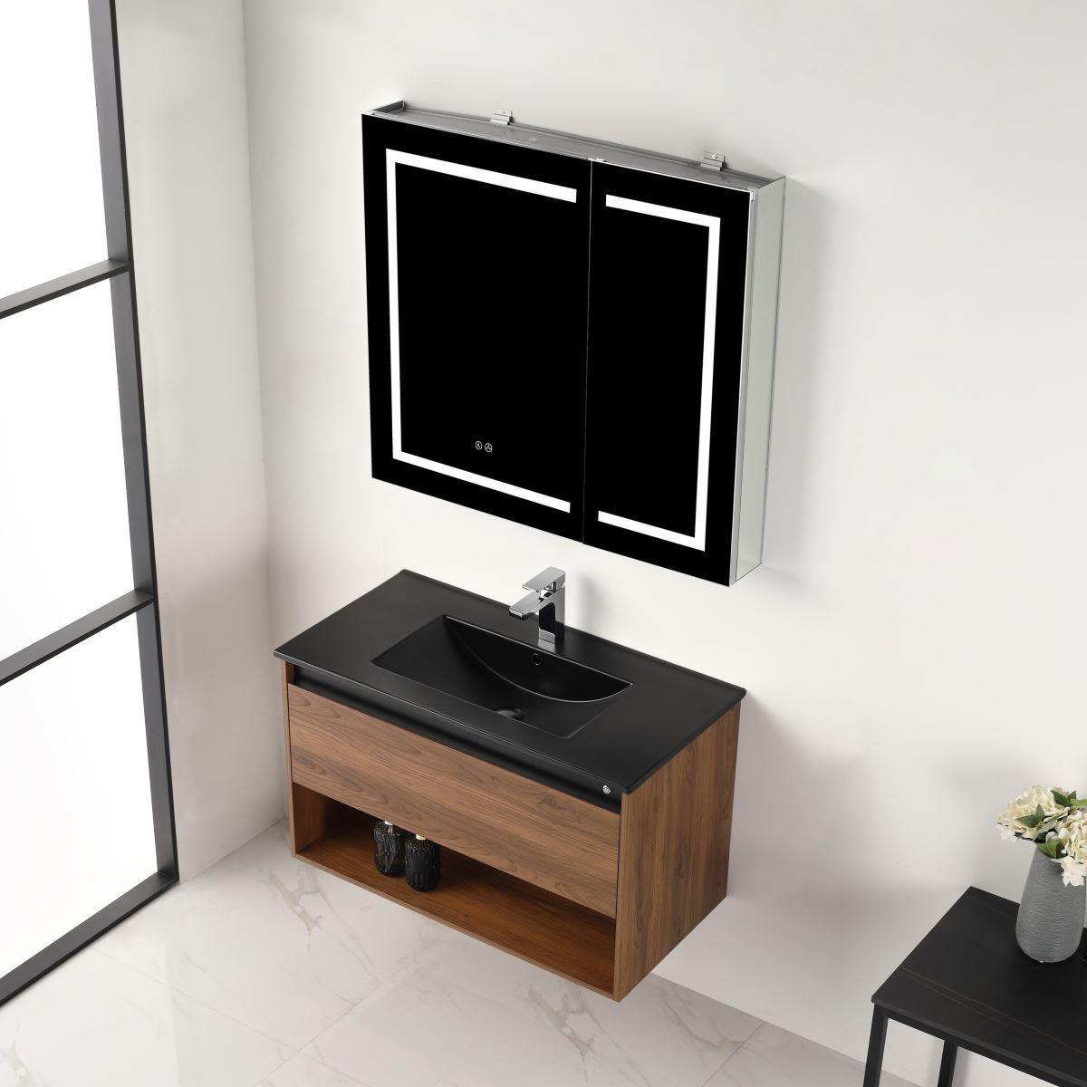 Blossom Bergen 36" Vanity with Dual LED Illumination - Adjustable Lighting and Soft-Close Drawer