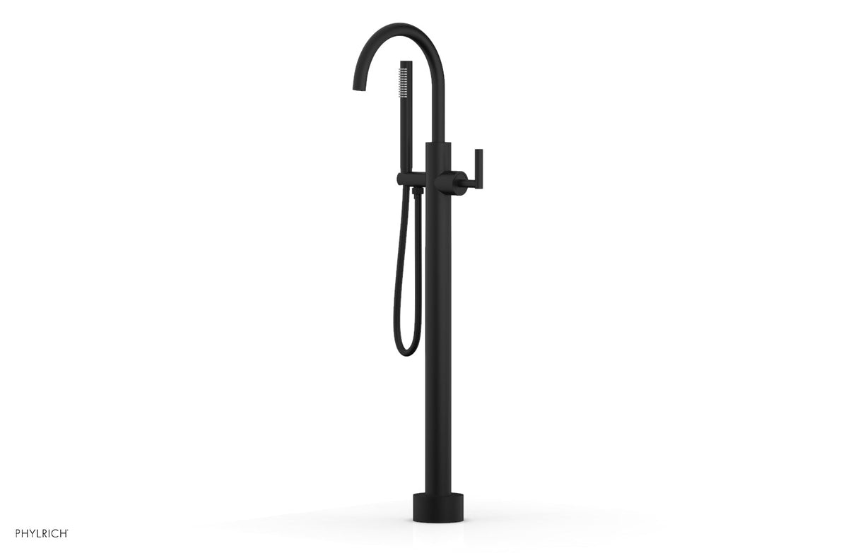 Phylrich 120-45-01-040 TRANSITION Tall Floor Mount Tub Filler - Lever Handle with Hand Shower 120-45-01 - Matte Black