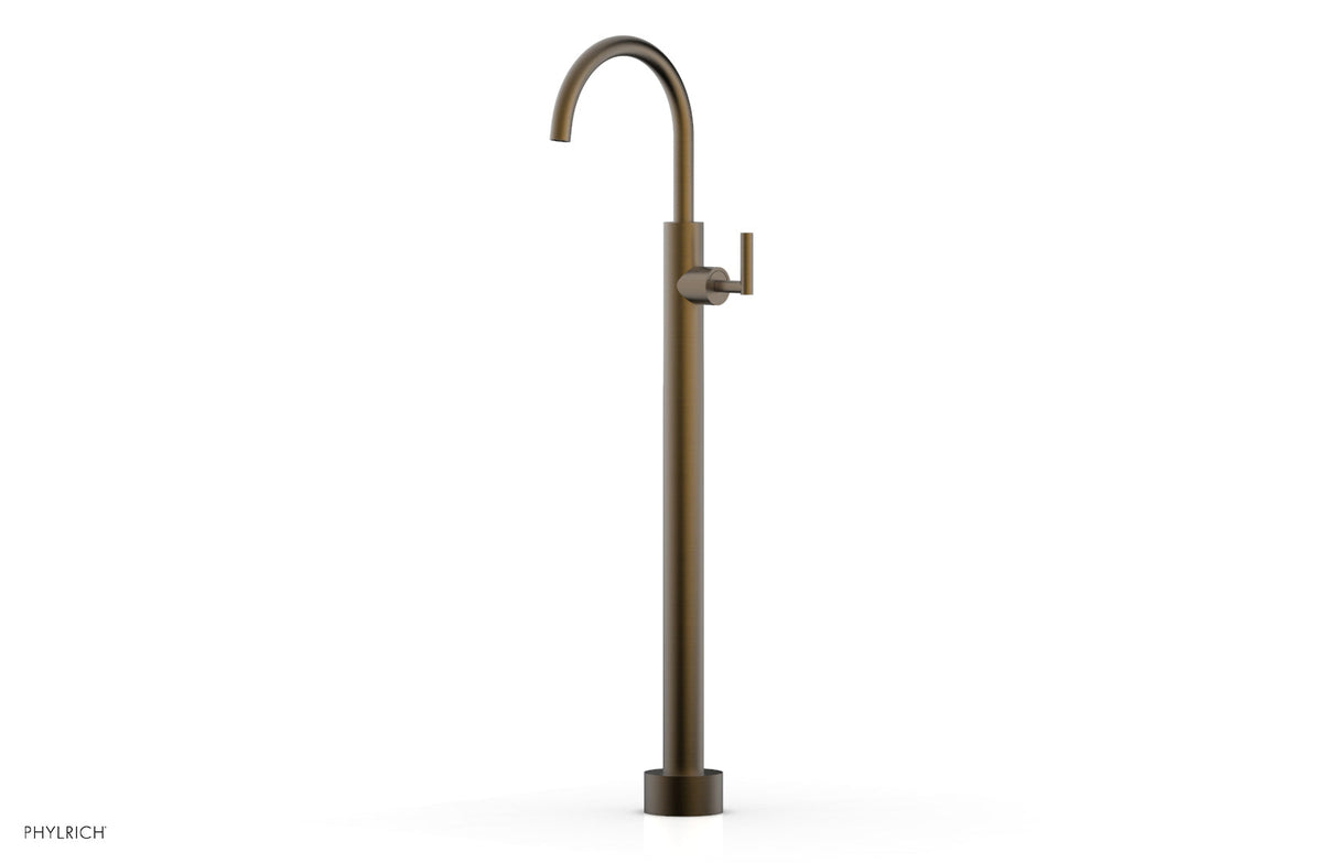 Phylrich 120-45-02-OEB TRANSITION Tall Floor Mount Tub Filler - Lever Handle 120-45-02 - Old English Brass