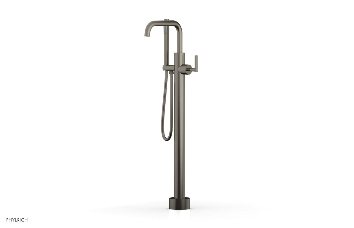 Phylrich 120-47-01-15A TRANSITION Tall Floor Mount Tub Filler - Lever Handle with Hand Shower 120-47-01 - Pewter