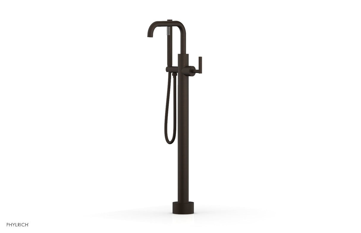 Phylrich 120-47-01-11B TRANSITION Tall Floor Mount Tub Filler - Lever Handle with Hand Shower 120-47-01 - Antique Bronze