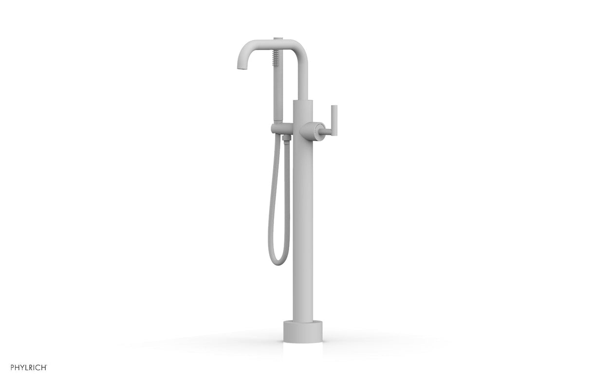 Phylrich 120-47-03-050 TRANSITION Low Floor Mount Tub Filler - Lever Handle with Hand Shower 120-47-03 - Satin White