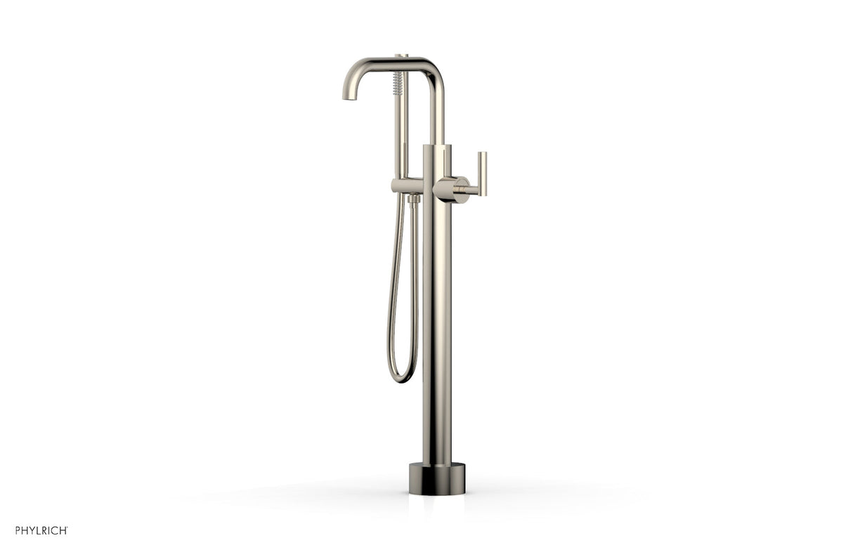 Phylrich 120-47-03-014 TRANSITION Low Floor Mount Tub Filler - Lever Handle with Hand Shower 120-47-03 - Polished Nickel