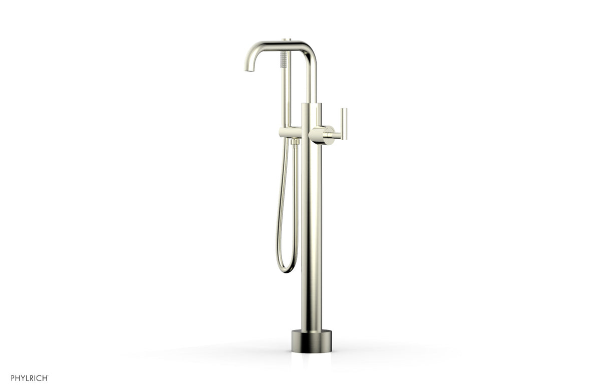 Phylrich 120-47-03-015 TRANSITION Low Floor Mount Tub Filler - Lever Handle with Hand Shower 120-47-03 - Satin Nickel