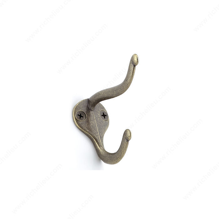 Richelieu BP74445BB 2-3/4 in Utility Hook - 744, Burnished Brass