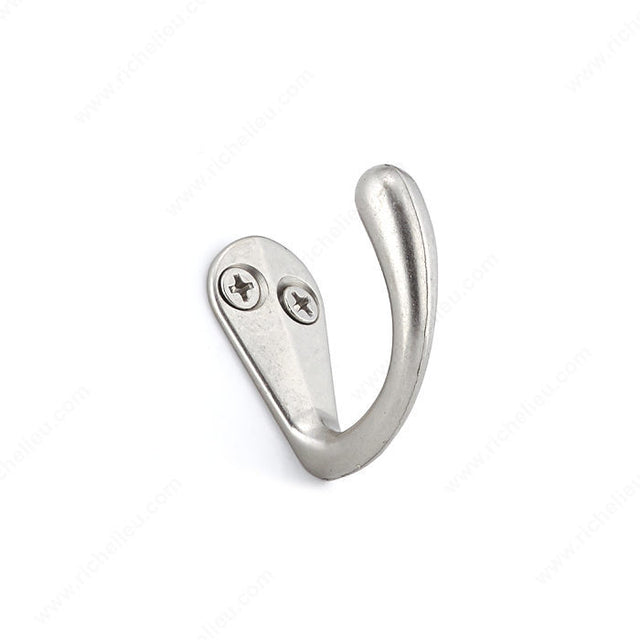 Richelieu BP81821184 1-1/2 in Single Utility Hook - 818, Matte Nickel