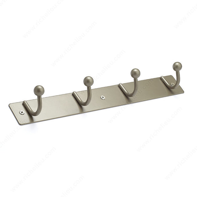 Richelieu T16421184 Utility Hook Rack - 164, Matte Nickel, Matte Nickel