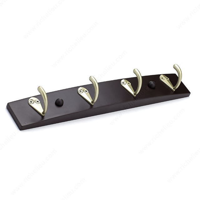 Richelieu T33451184 Utility Hook Rack - 334, Matte Nickel / Espresso, Espresso