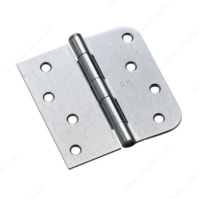 Onward 81822BCB 4" Full Mortise Combination Butt Hinge - 5/8" Radius, Brushed Chrome