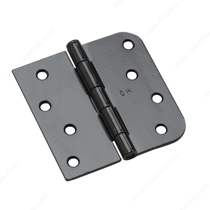 Onward 81822FBB 4" Full Mortise Combination Butt Hinge - 5/8" Radius, Black