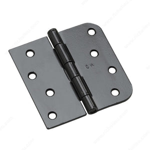 Onward 81822FBB 4" Full Mortise Combination Butt Hinge - 5/8" Radius, Black
