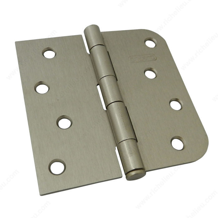 Onward 81822NBB 4" Full Mortise Combination Butt Hinge - 5/8" Radius, Brushed Nickel