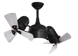Matthews Fan DGLK-BK-WDBW Dagny 360° double-headed rotational ceiling fan with light kit in Matte Black finish with solid barn wood blades.