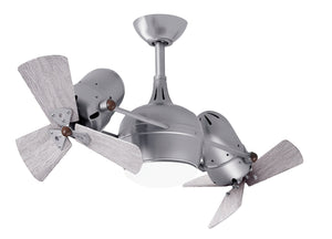 Matthews Fan DGLK-BN-WDBW Dagny 360° double-headed rotational ceiling fan with light kit in Brushed Nickel finish with solid barn wood blades.