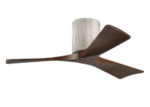 Matthews Fan IR3H-BW-WA-42 Irene-3H three-blade flush mount paddle fan in Barn Wood finish with 42” solid walnut tone blades. 