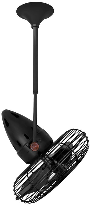 Matthews Fan JD-BK-MTL Jarold Direcional ceiling fan in Matte Black finish with metal blades.