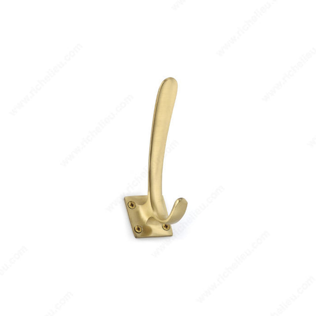 Richelieu T6216160 Modern Metal Hook - 6216, Brushed Brass