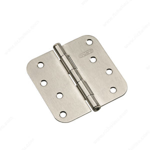 Onward 1822NBNRPB 4" Full Mortise Butt Hinge - 5/8" Radius, Brushed Nickel, Non-Removable Pin, No
