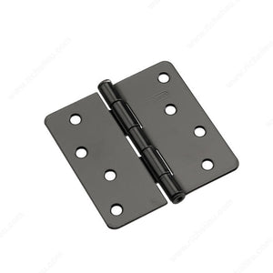 Richelieu 2822FBB 4" Full Mortise Butt Hinge - 1/4" Radius, Black