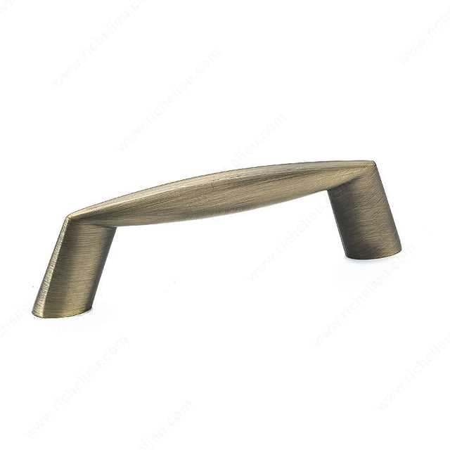 Richelieu BP80576AE Modern Metal Pull - 805, Antique English, 3 in, 3 3/4 in, 13/32 in
