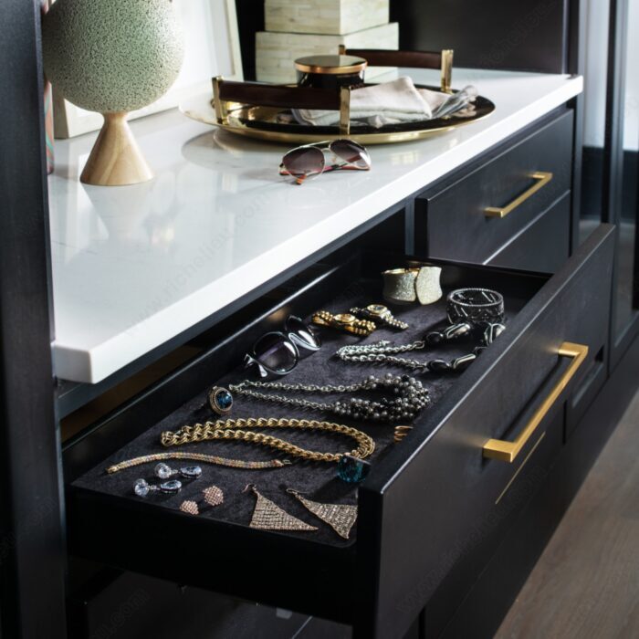 Richelieu CVJD1814UM1 Rev-A-Shelf Sidelines Black Undermount Jewelry Drawer, 18 in, 18 in