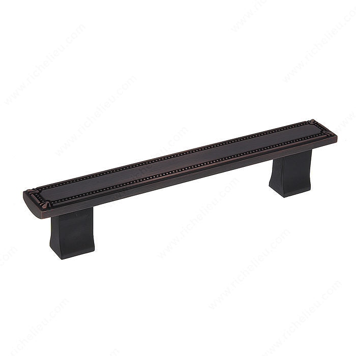 Richelieu BP780128BORB Traditional Metal Pull - 7809, Brushed Oil-Rubbed Bronze, 5 1/32 in, 6 21/32 in