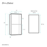 Voltaire 12" x 24" Stainless Steel Double Shelf Wall Niche in Matte Chrome