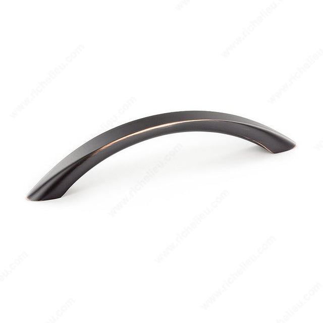 Richelieu BP16396BORB Modern Metal Pull - 163, Brushed Oil-Rubbed Bronze, 3 25/32 in, 4 17/32 in, 13/32 in