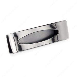 Richelieu BP87076195 Modern Recessed Metal Pull - 870, Brushed Nickel, 3 in, 3 21/32 in, 1 1/4 in
