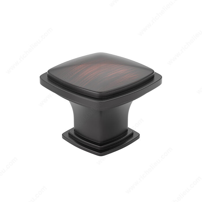 Richelieu BP81091BORB Transitional Metal Knob - 810, Brushed Oil-Rubbed Bronze, 1 7/32 in, 1 7/32 in