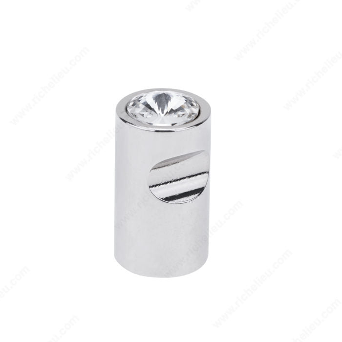 Richelieu 30751614011 Modern Swarovski Crystal & Metal Knob - 3075, Clear / Chrome