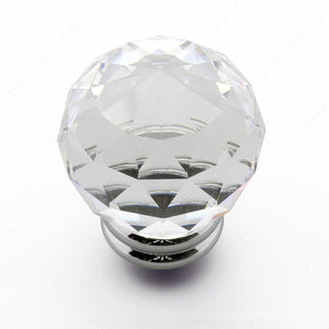 Modern Swarovski Crystal and Metal Knob