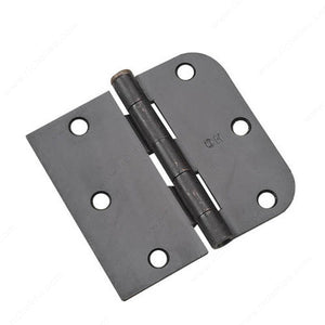 Richelieu 81821FBB 3 1/2" Full Mortise Combination Butt Hinge - 5/8 Radius, Black