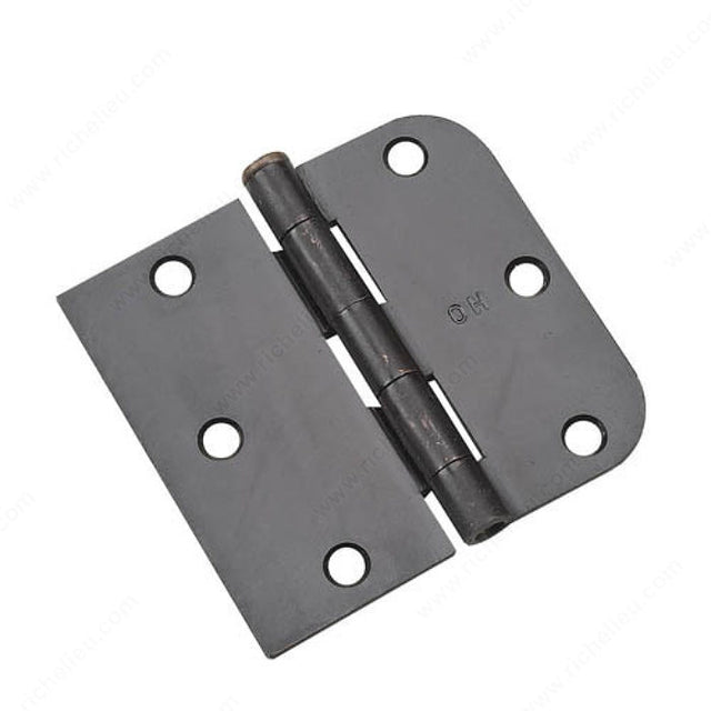Richelieu 81821FBB 3 1/2" Full Mortise Combination Butt Hinge - 5/8 Radius, Black