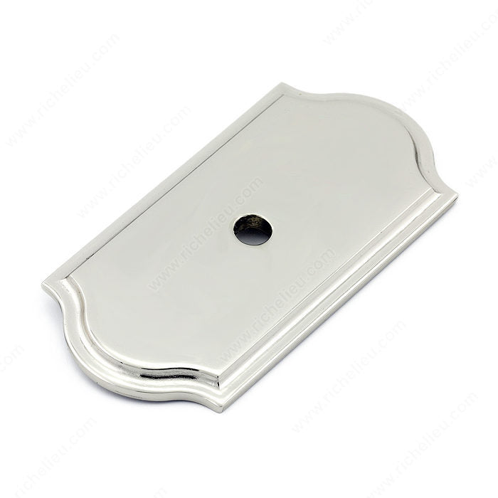 Richelieu BP1040180 Transitional Metal Backplate for Knob - 1040, Polished Nickel