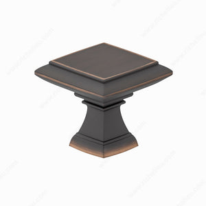 Richelieu 501232BORB Transitional Metal Knob - 502, Brushed Oil-Rubbed Bronze, 1 1/4 in, 1 1/4 in