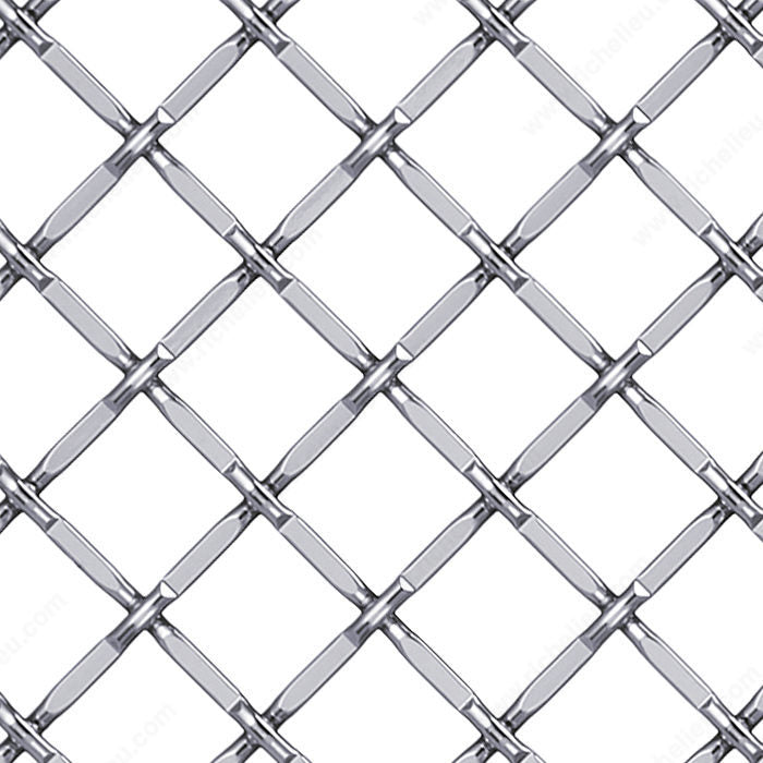 Richelieu 881214140 Decorative Wire Mesh - Model B, Chrome, 36 in, 48 in, Steel