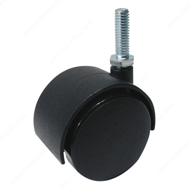 Richelieu F48061 Dual-Wheel Furniture Casters - Threaded Stem