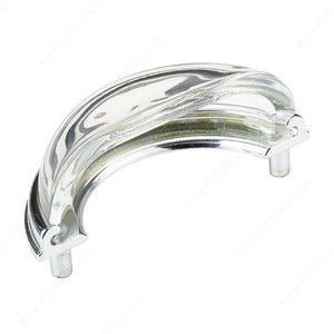 Richelieu BP1008290011 Eclectic Crystal Cup Pull - 1008, Clear / Matte Black