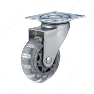 Richelieu 26502010502 Contemporary Clear Gray Furniture Caster - Plate, Swivel Without Brake