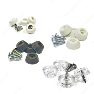 PRO-TEC F45257 Screw-On Rubber Bumpers, Almond, 1/4 in, 1/2 in, Rubber, Stainless Steel Screw M3 x 12 mm