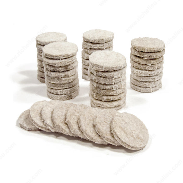 ECO FELTAC 23125PC ECO FELTAC® Beige Round Felt Pads, 31/32 in