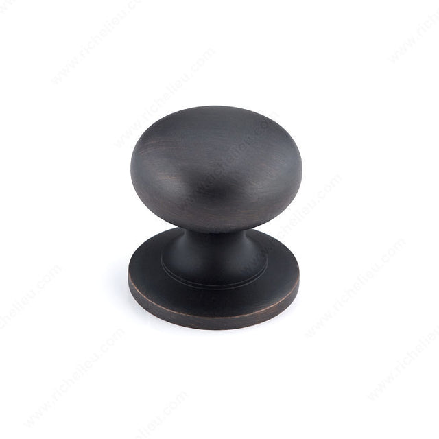 Richelieu BP39313BORB Traditional Brass Knob - 3931, Brushed Oil-Rubbed Bronze