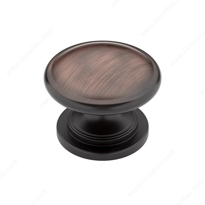 Richelieu BP80980BORB Traditional Metal Knob - 8098, Brushed Oil-Rubbed Bronze