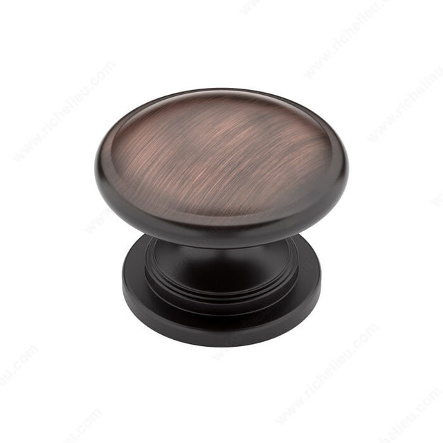 Richelieu BP80980BORB Traditional Metal Knob - 8098, Brushed Oil-Rubbed Bronze