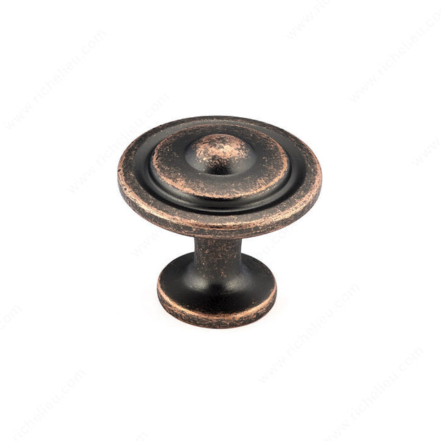 Richelieu BP2920193 Traditional Metal Knob - 2920, Antique Copper, 8/32 in (Included)