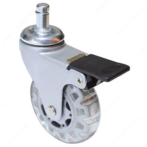 Richelieu 27502020515 Contemporary Clear White/Gray Furniture Caster - Friction Grip Stem
