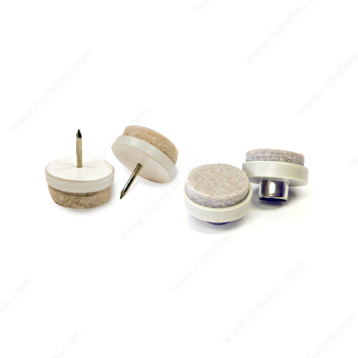 SUPER FELTAC 23134 SUPER FELTAC® Heavy-Duty Nail-On Round Felt Glides, 15/16 in, Self-Adhesive / Standard Nail