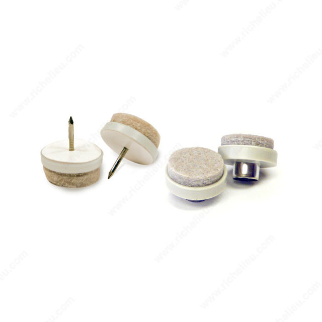 SUPER FELTAC 23134 SUPER FELTAC® Heavy-Duty Nail-On Round Felt Glides, 15/16 in, Self-Adhesive / Standard Nail