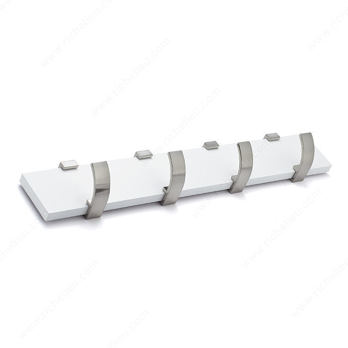 Richelieu RH118211430195 Modern Hook Rack - 1182, White / Brushed Nickel, White